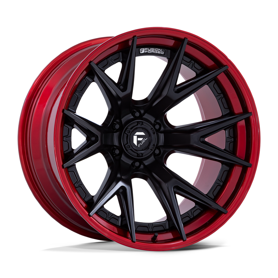 Fuel Off Road FC402MQ24126844N Catalyst Wheel Matte Black W/Candy Red Lip 24x12 -44