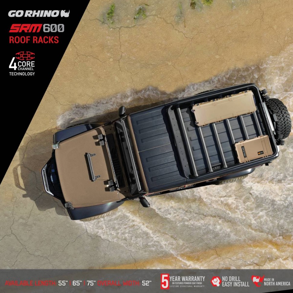 Go Rhino 5936055T SRM Basket-Style Roof Rack 55"x52"