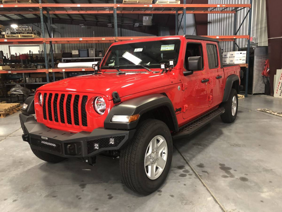 Go Rhino 331200T Rockline Full Width Front Winch Bumper Jeep Gladiator JT/Wrangler JK/JL 07-23