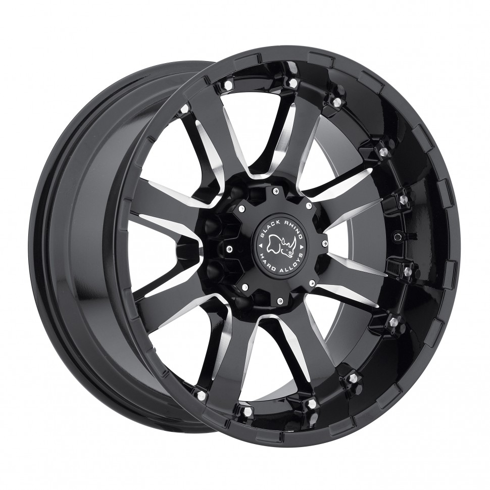 Black Rhino 1790SRA128170B25 Sierra Wheel Gloss Black W/Milled Spokes 17x9 +12