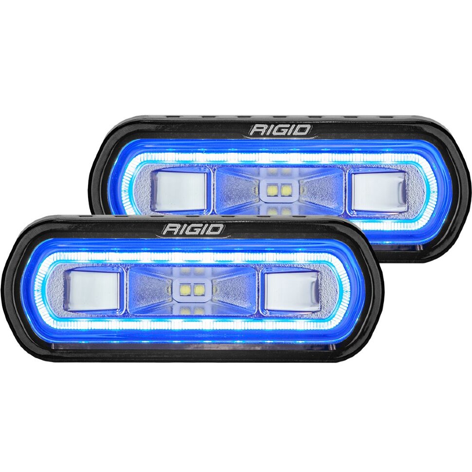 Rigid Industries 53121 SR-L Light (Pair) W/Backlit Blue 4.5x1.5" Wide/Drive
