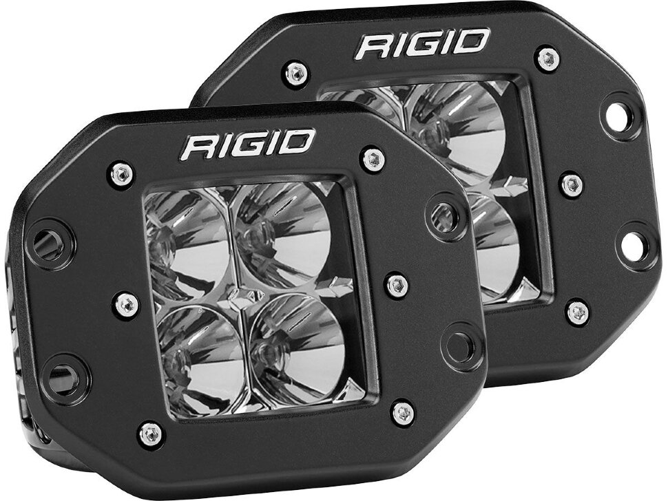 Rigid Industries 212113 D-Series Flush Mount Light (Pair) 3x3" Flood