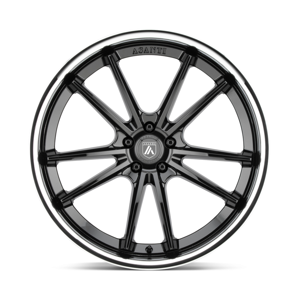 Asanti Wheels ABL23-20901515BK Sigma Wheel Gloss Black W/Chrome Lip 20x9 +15