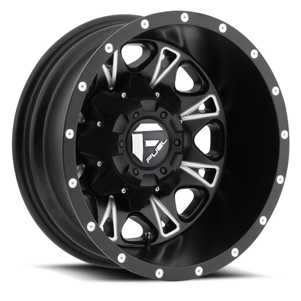 Fuel Off Road D513176593R Throttle Dually Wheel Matte Black Milled 17x6.5 -129