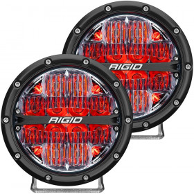Дополнительные led фары 6&quot; Водительский свет красная подсветка (пара) 360-Series Rigid Industries 36205