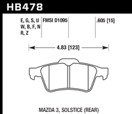 Задние тормозные колодки Mercedes-Benz G-Class 17-18 Hawk Performance HPS HB478F.605