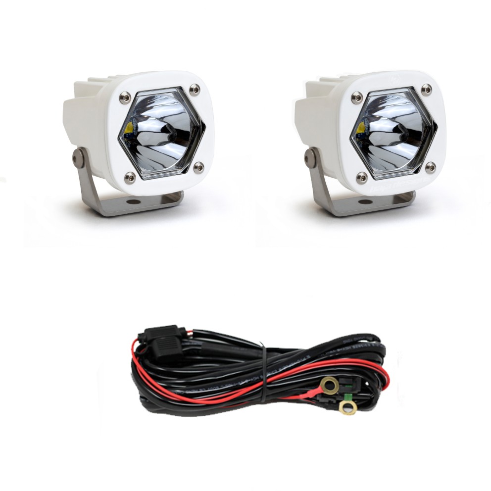 Baja Designs 387801WT S1 2.1x2.1" Spot LED Auxiliary Light Pod Pair