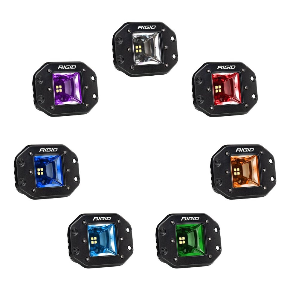 Rigid Industries 682153 Radiance Flush Mount Light (Pair) W/Backlit RGB 3" Scene/Light