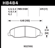 Передние тормозные колодки Ford Mustang 05-10 Hawk Performance HPS HB484F.670