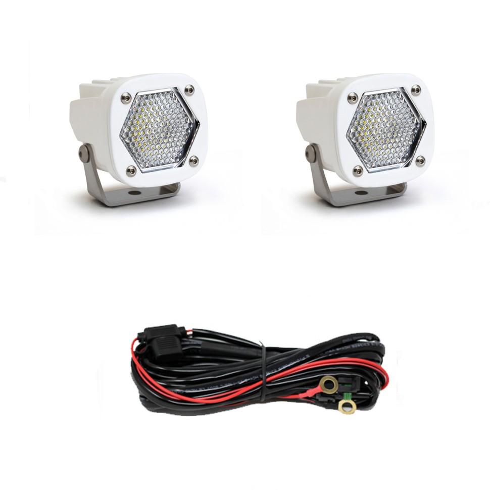 Комплект додаткових LED фар 2.1x2.1" Work/Scene S1 Baja Designs 387806WT