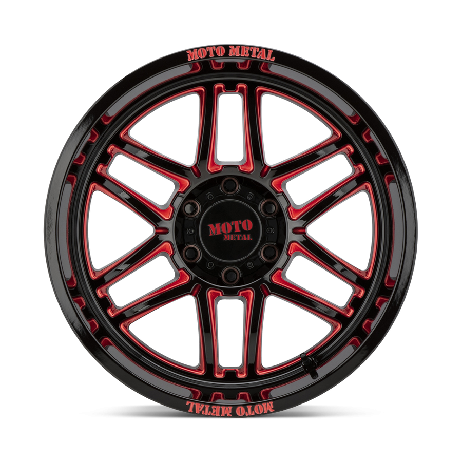 Колесный диск Moto Metal Folsom Gloss Black Milled W/Red Tint 20x10 ET-18 MO99221050918N