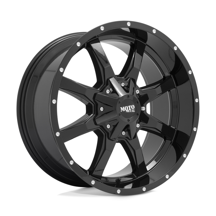 Moto Metal MO970212673A44N MO970 Wheel Gloss Black W/Milled Lip 20x12 -44
