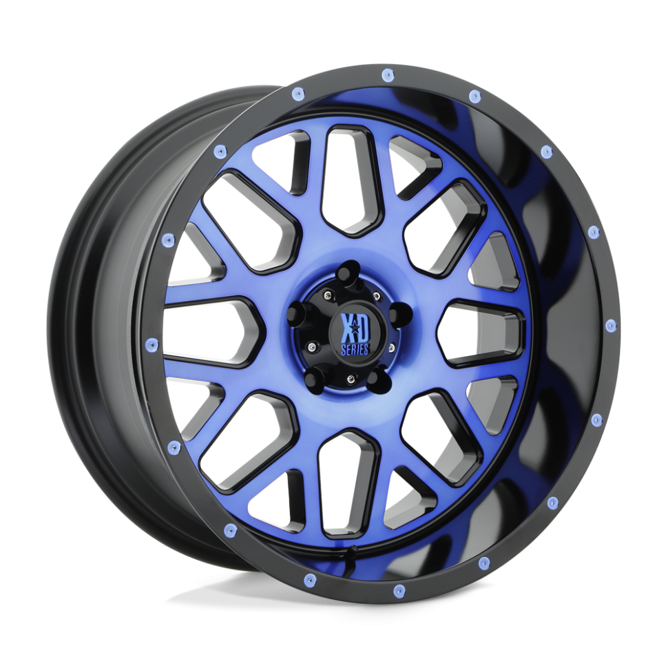 XD Wheels XD82021050524NBC Grenade Wheel Satin Black Mach Face W/Blue Tinted Clear Coat 20x10 -24