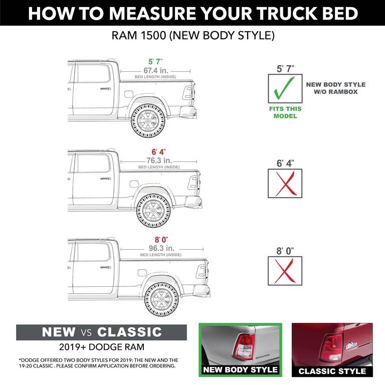 TruXedo 585901 Lo Pro Soft Rolling Up Tonneau Cover Dodge Ram 1500 19-25 5'7"
