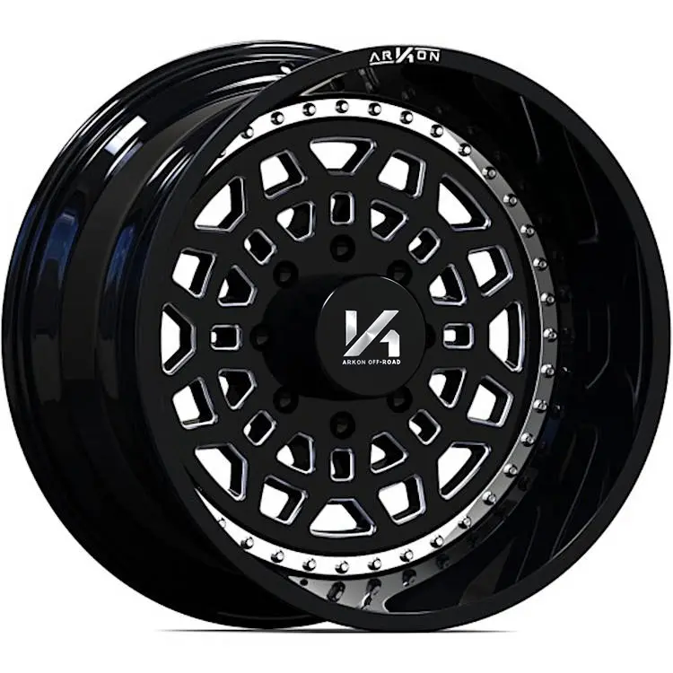 Колесный диск Arkon Off-Road Crown Series Triumph Gloss Black With Milled Spoke Edges and a Chrome Ring 22x12 ET-51 CS51122208545