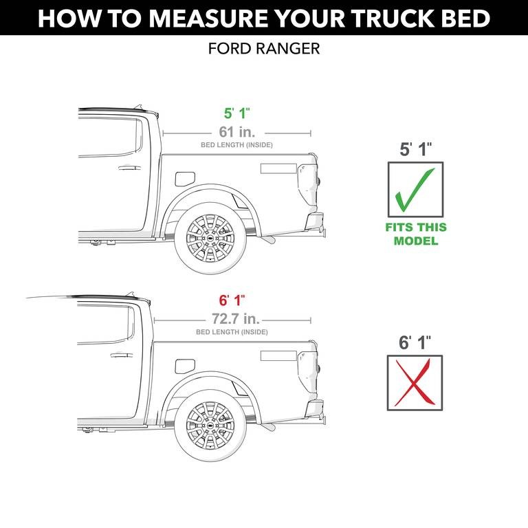 Мягкая ролета багажника Ford Ranger 19-23 5'1" Lo Pro TruXedo 531001