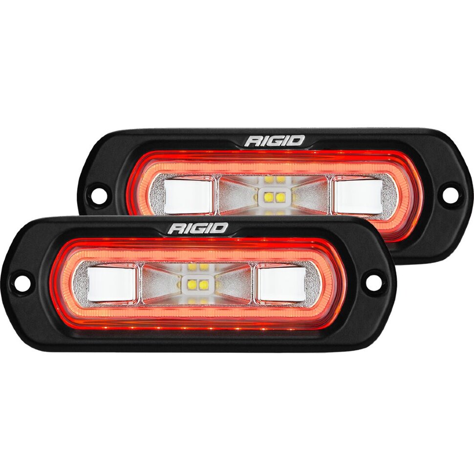 Rigid Industries 53222 SR-L Light (Pair) W/Backlit Red 4.5x1.5" Wide/Drive