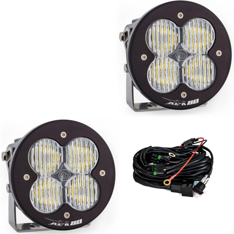 Baja Designs 767805 XL-R 80 5.24x5.24" Wide Cornering LED Auxiliary Light Pod Pair