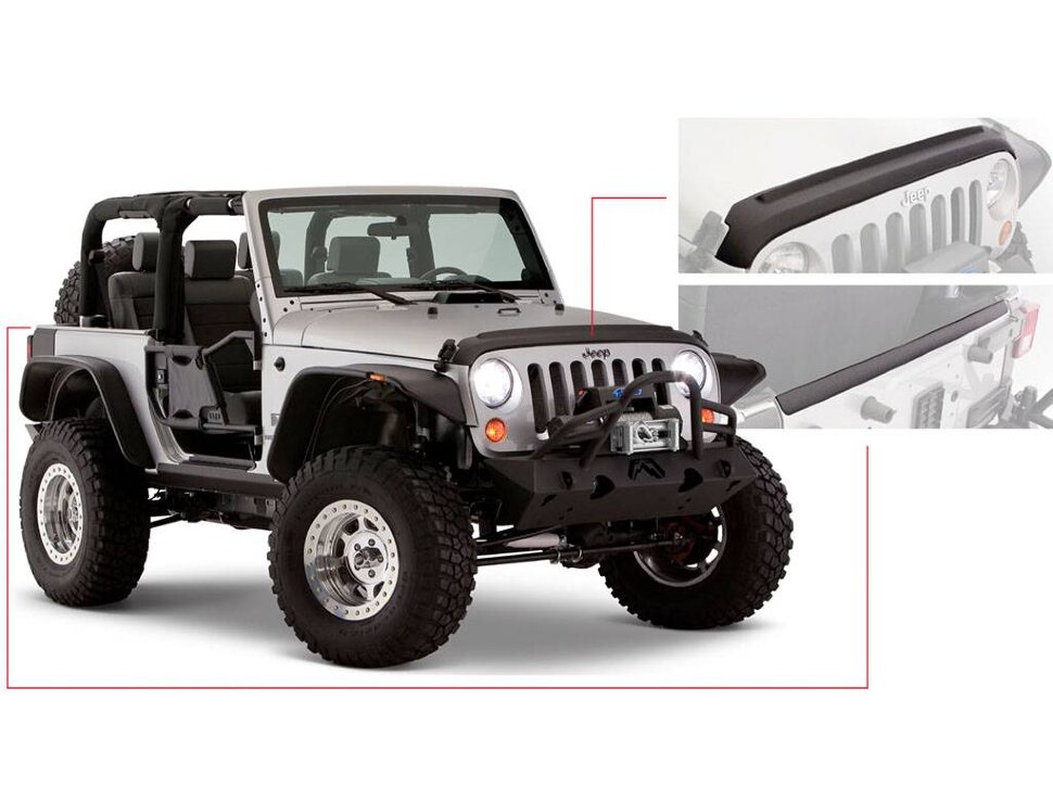 Защитa капота Jeep Wrangler JK 07-18 Trail Armor Bushwacker 14013