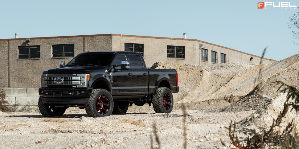 Колесный диск Fuel Off Road Reaction Gloss Black Milled W/Red Tint 24x12 ET-44 D75524201747