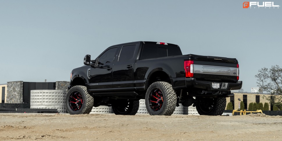 Колесный диск Fuel Off Road Reaction Gloss Black Milled W/Red Tint 24x12 ET-44 D75524201747