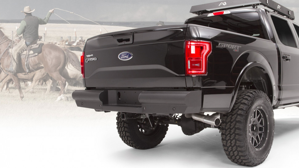 Fab Fours FF09-U1750-1 Black Steel Elite Rear Bumper Ford F-150 09-14