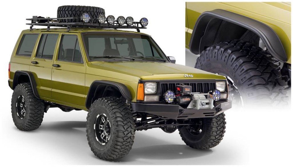 Расширители колесных арок Jeep Cherokee 00-01 к-кт 4 шт. Flat Bushwacker 10922-07