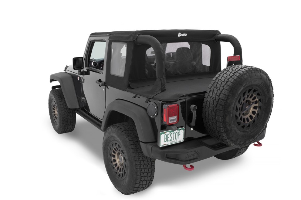 Мягкая крыша Halftop Soft Top Premium Black Twill Jeep Wrangler JK 07-18 2 Door Bestop 5390017