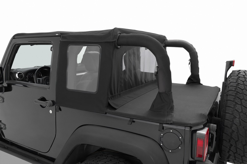 Мягкая крыша Halftop Soft Top Premium Black Twill Jeep Wrangler JK 07-18 2 Door Bestop 5390017