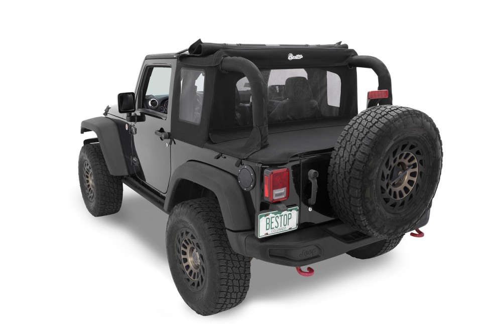 Мягкая крыша Halftop Soft Top Premium Black Twill Jeep Wrangler JK 07-18 2 Door Bestop 5390017
