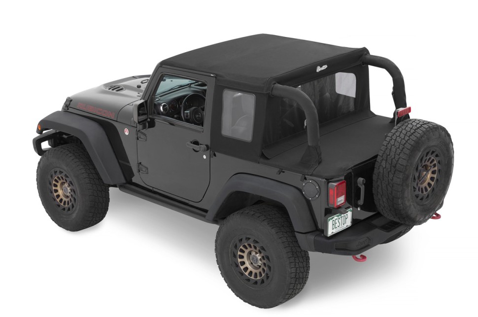 Мягкая крыша Halftop Soft Top Black Diamond Jeep Wrangler JK 07-18 2 Door Bestop 5390035