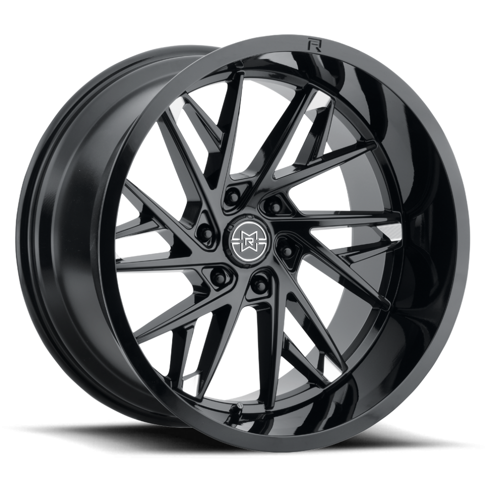 Raised Wheels MR80131060518N 801 Wheel Gloss Black Milled 22x10 Offset -18