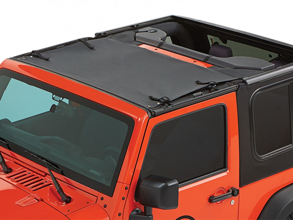 Bestop 5240035 Sun Bikini Extended Top Jeep Wrangler JK 07-18 4 Door/2 Door (Black Diamond)