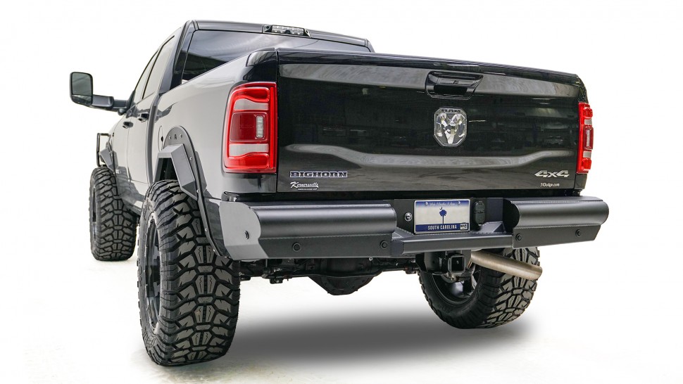 Fab Fours DR94-U1650-1 Black Steel Elite Rear Bumper Dodge Ram 2500/3500 94-02