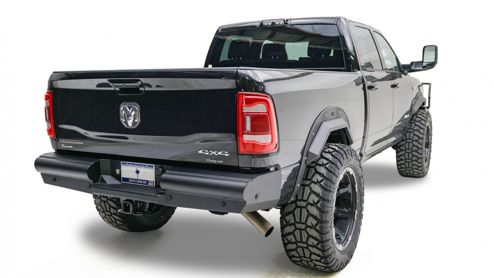 Fab Fours DR94-U1650-1 Black Steel Elite Rear Bumper Dodge Ram 2500/3500 94-02