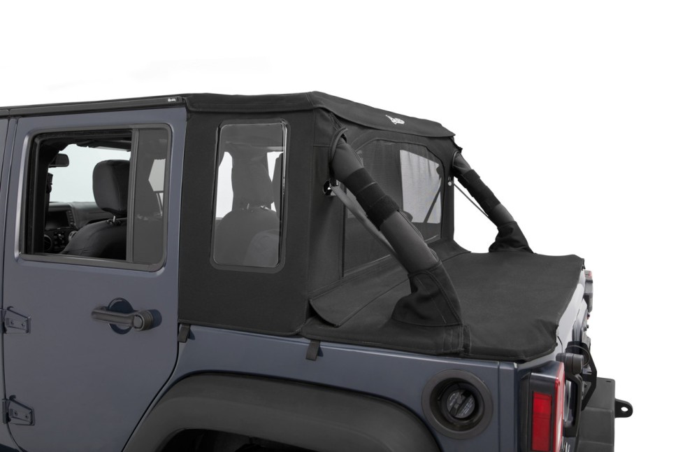 Мягкая крыша Halftop Soft Top Premium Black Twill Jeep Wrangler JK 07-18 4 Door Bestop 5390117