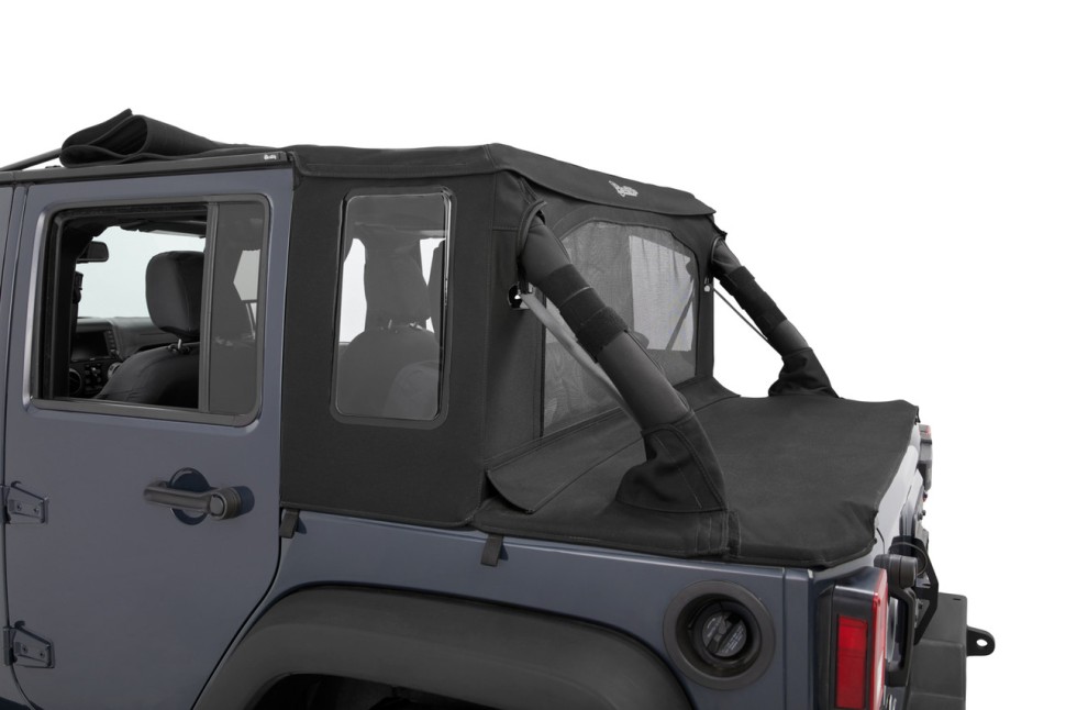 Мягкая крыша Halftop Soft Top Premium Black Twill Jeep Wrangler JK 07-18 4 Door Bestop 5390117