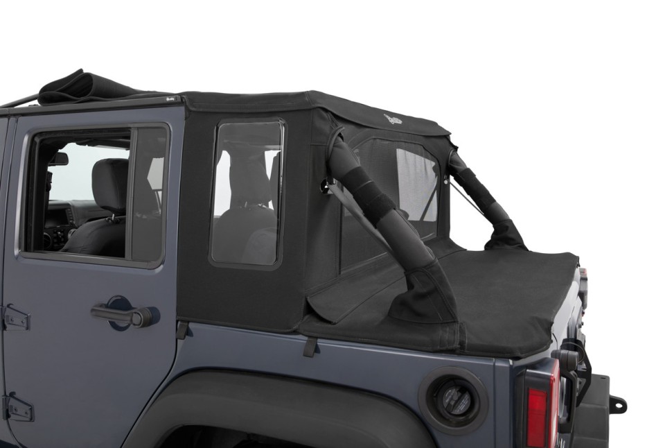 Мягкая крыша Halftop Soft Top Premium Black Twill Jeep Wrangler JK 07-18 4 Door Bestop 5390117