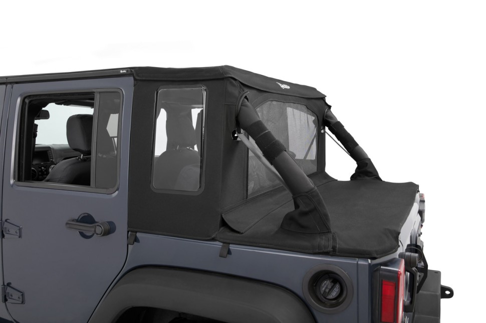 Мягкая крыша Halftop Soft Top Premium Black Twill Jeep Wrangler JK 07-18 4 Door Bestop 5390117