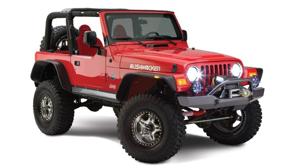 Расширители колесных арок Jeep Wrangler TJ 00-06 к-кт 4 шт. Flat Bushwacker 10920-07