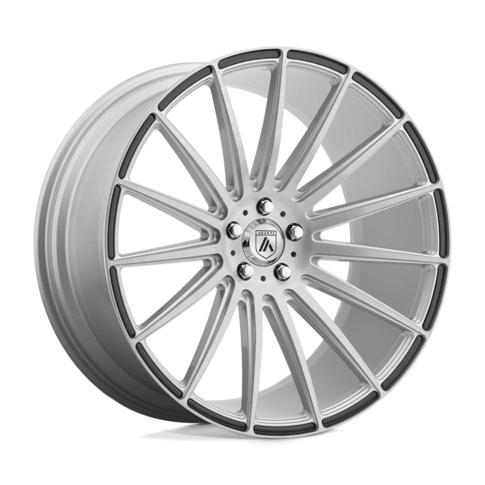 Asanti Wheels ABL14-22051525SL Polaris Wheel Brushed Silver W/Carbon Fiber Inserts 22x10.5 +25