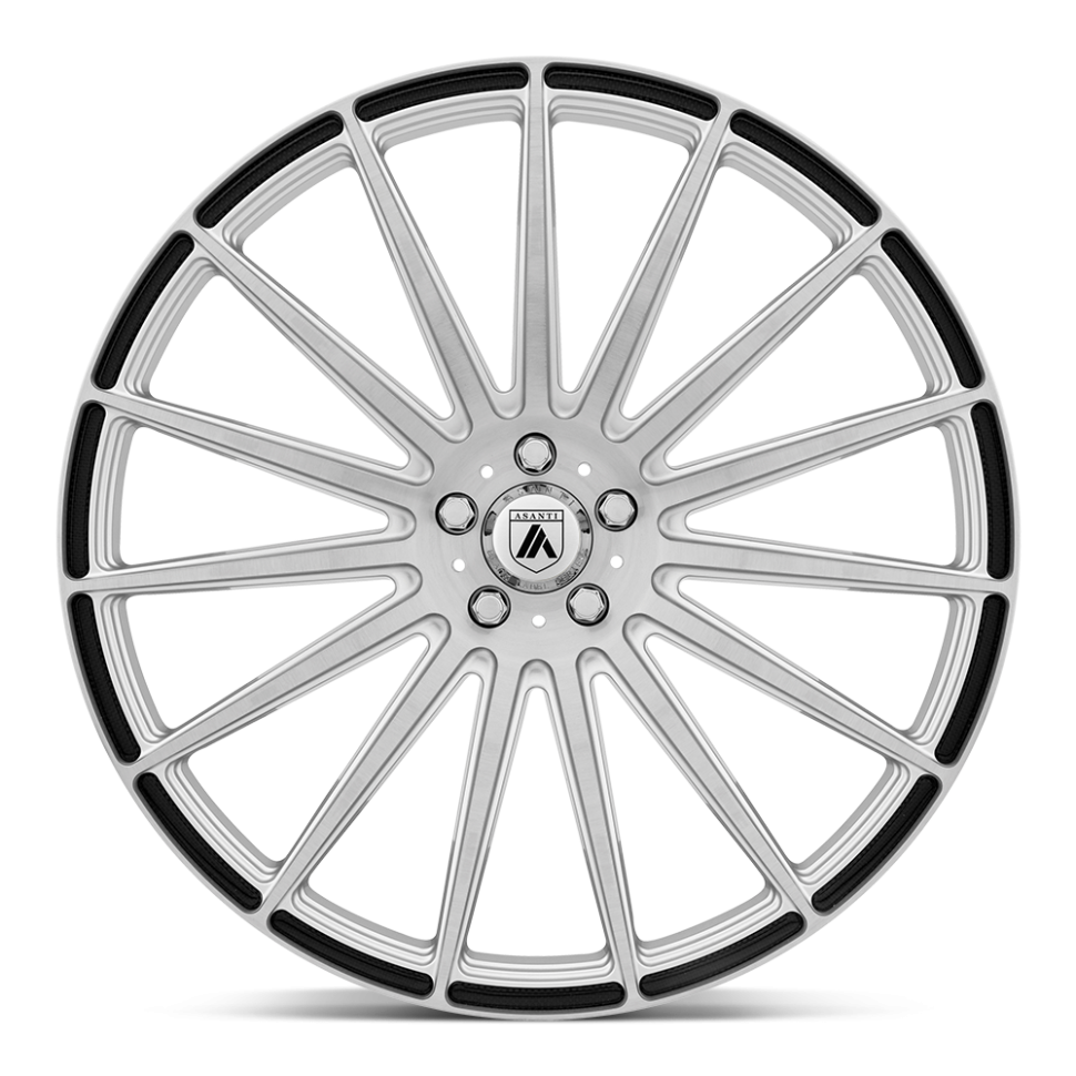 Asanti Wheels ABL14-22051525SL Polaris Wheel Brushed Silver W/Carbon Fiber Inserts 22x10.5 +25