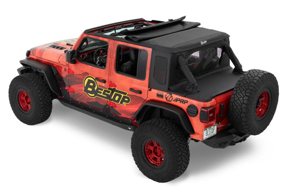 Мягкая крыша Halftop Soft Top Premium Black Twill Jeep Wrangler JL 18-23 4 Door Bestop 5390217