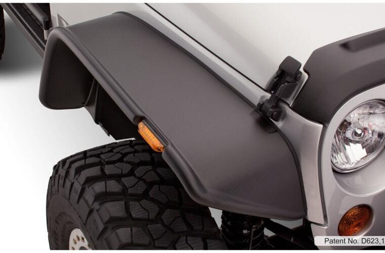 Bushwacker 10919-07 Flat Fender Flares Set 4 PC Jeep Wrangler JK 07-18