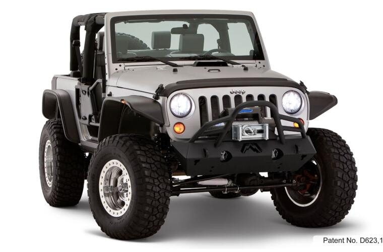 Bushwacker 10919-07 Flat Fender Flares Set 4 PC Jeep Wrangler JK 07-18