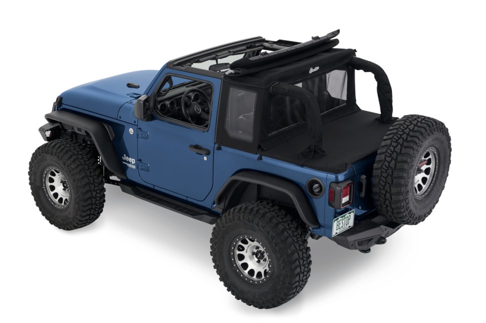 Мягкая крыша Halftop Soft Top Premium Black Twill Jeep Wrangler JL 18-23 2 Door Bestop 5390317
