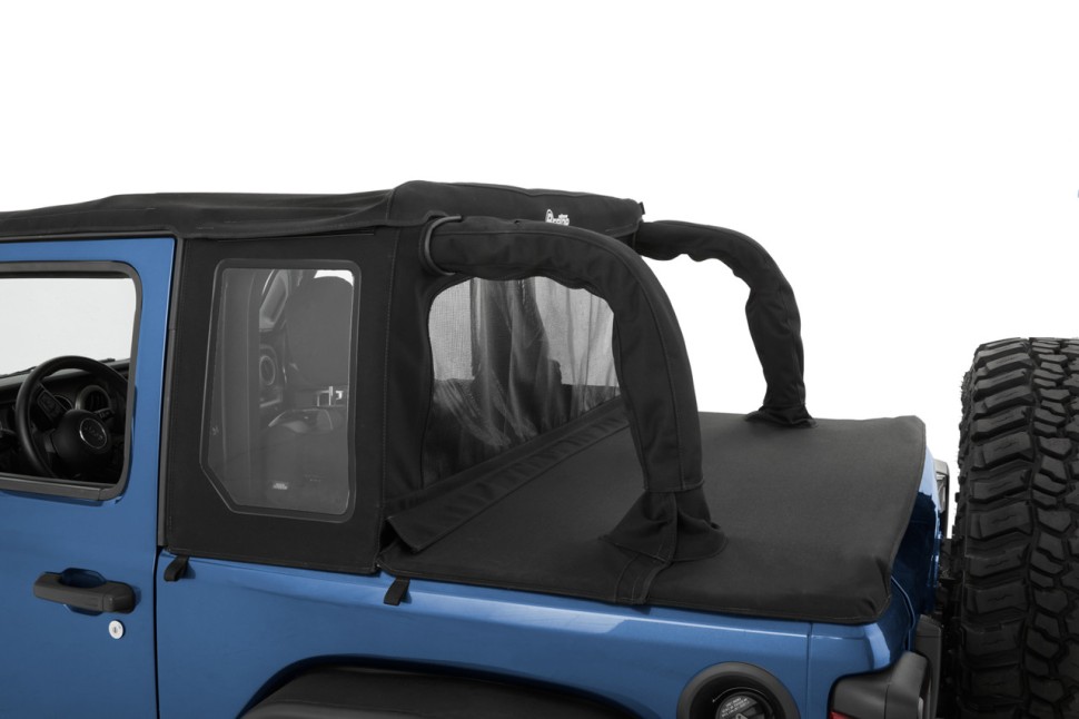 Мягкая крыша Halftop Soft Top Premium Black Twill Jeep Wrangler JL 18-23 2 Door Bestop 5390317