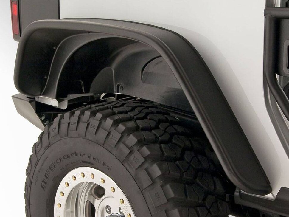 Bushwacker 10052-07 Flat Fender Flares Set 2PC Rear Jeep Wrangler JK 07-18