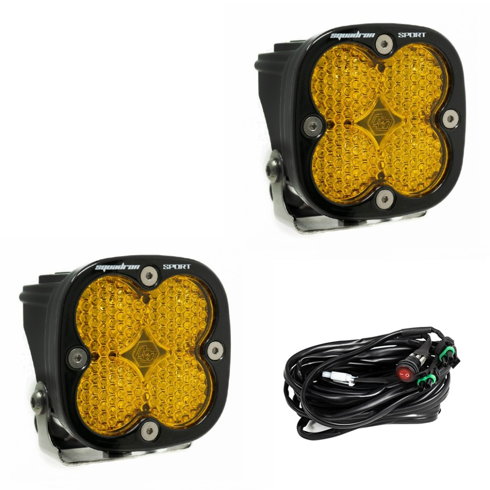 Комплект дополнительных LED фар 3.07x3.07" Work/Scene Squadron Sport Baja Designs 557816