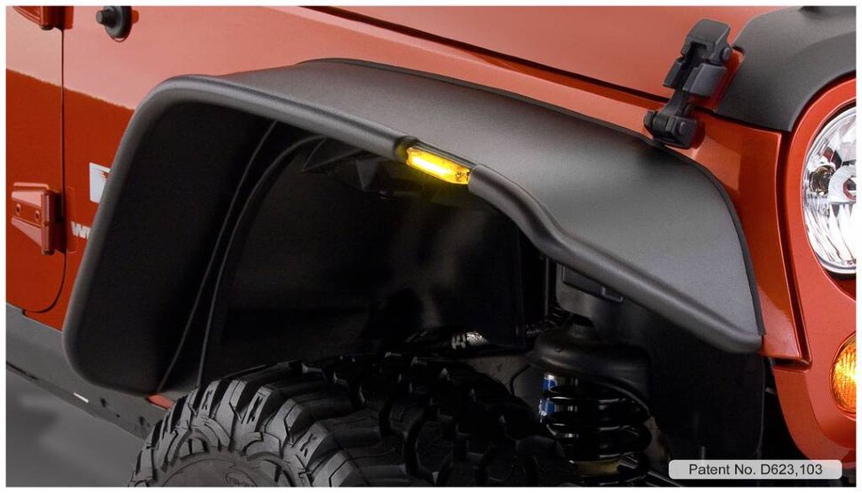 Bushwacker 10918-07 Flat Fender Flares Set 4 PC Jeep Wrangler JK 07-18